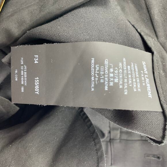 SAINT LAURENT Size 2 Black Virgin Wool Dress Pants - Picture 4 of 5